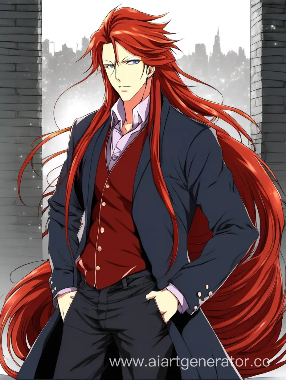 Elegant-Anime-Character-with-Long-Red-Hair-in-Classic-Attire