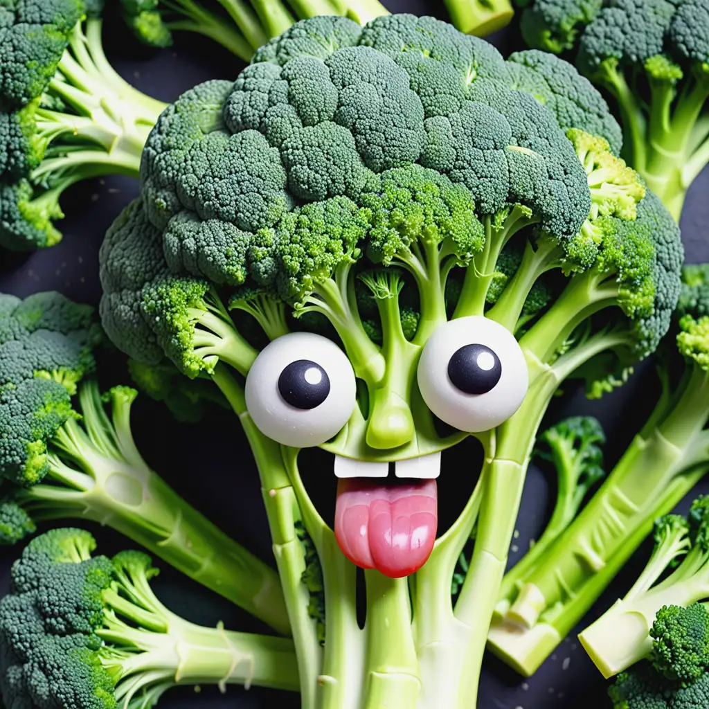 Broccolli with a funny face