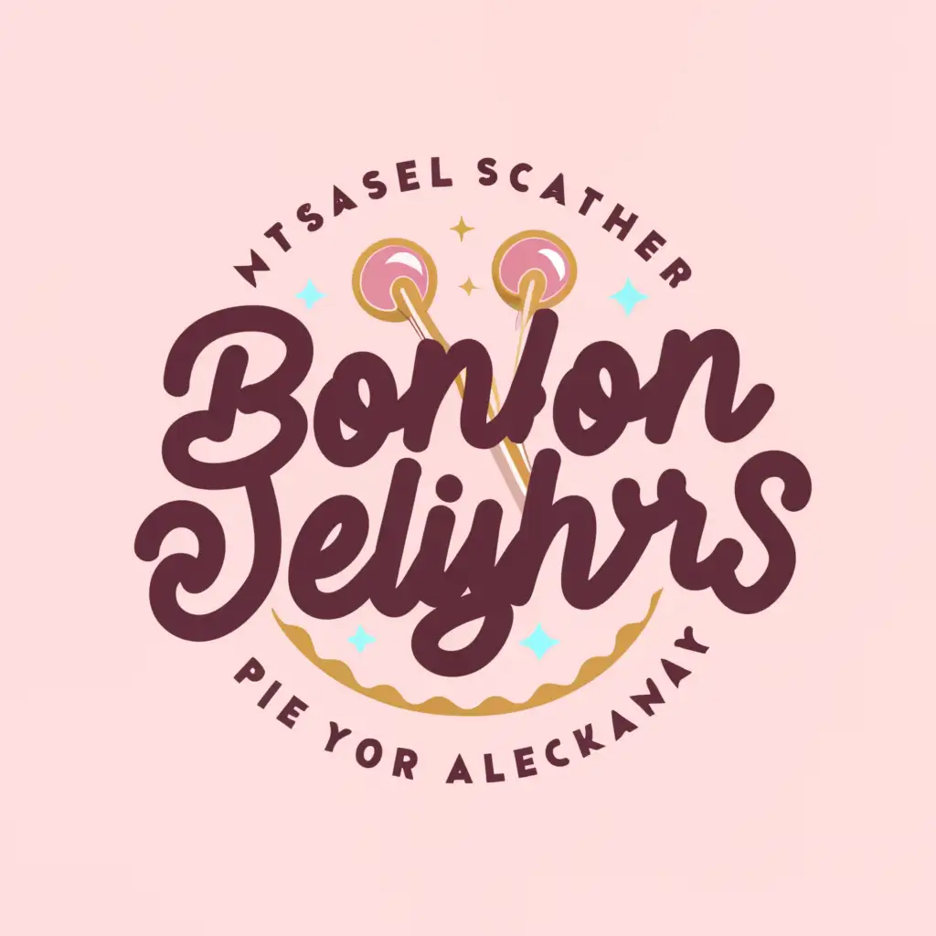 a logo design,with the text "BonBon Delighrs", main symbol:candy,Moderate,be used in Events industry,clear background