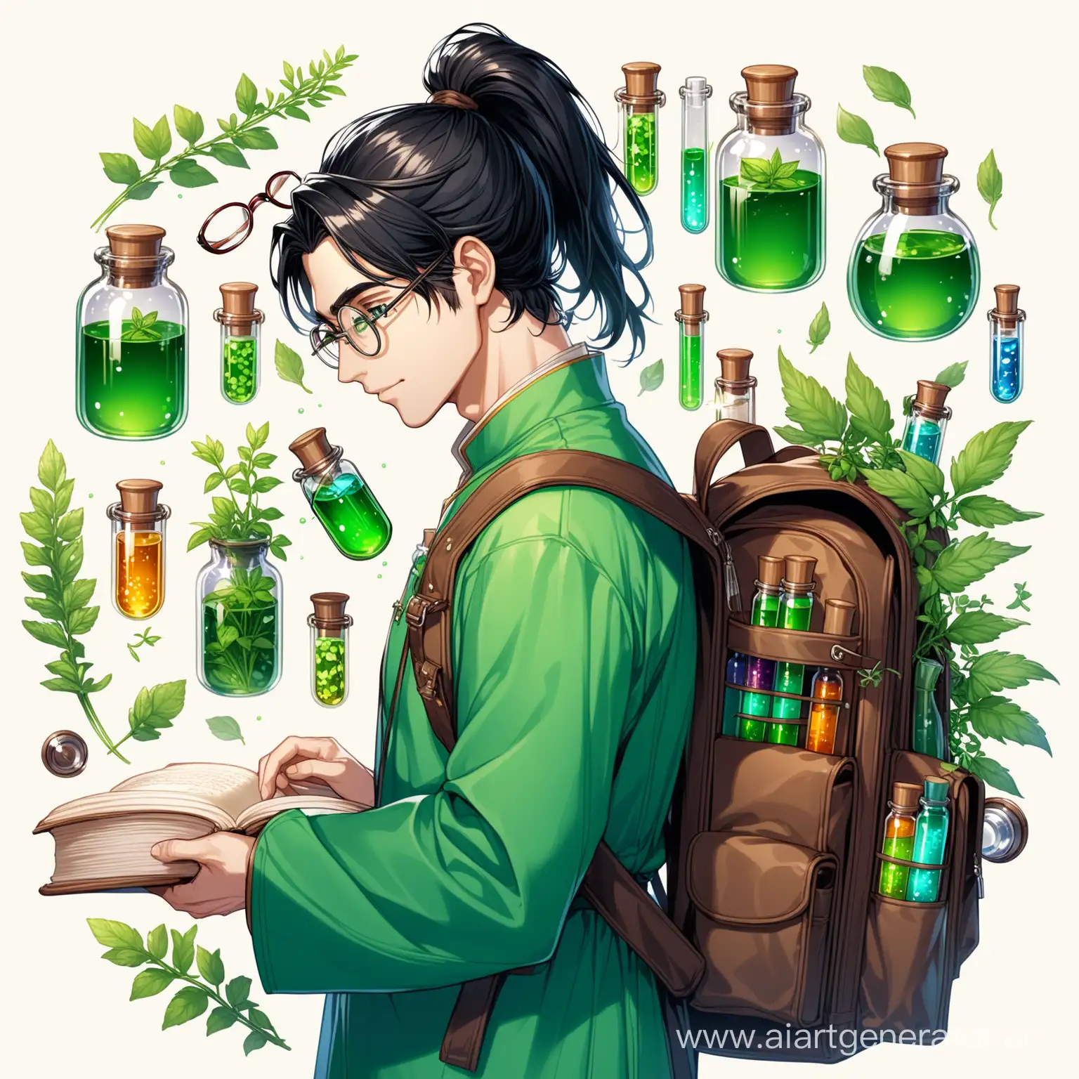 Charming-Fantasy-Scholar-with-Long-Black-Hair-and-Green-Eyes