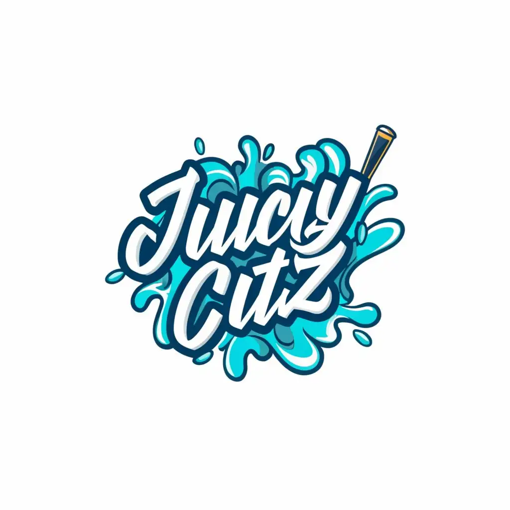a logo design,with the text "juicy cutz", main symbol:barber splash,Moderate,clear background