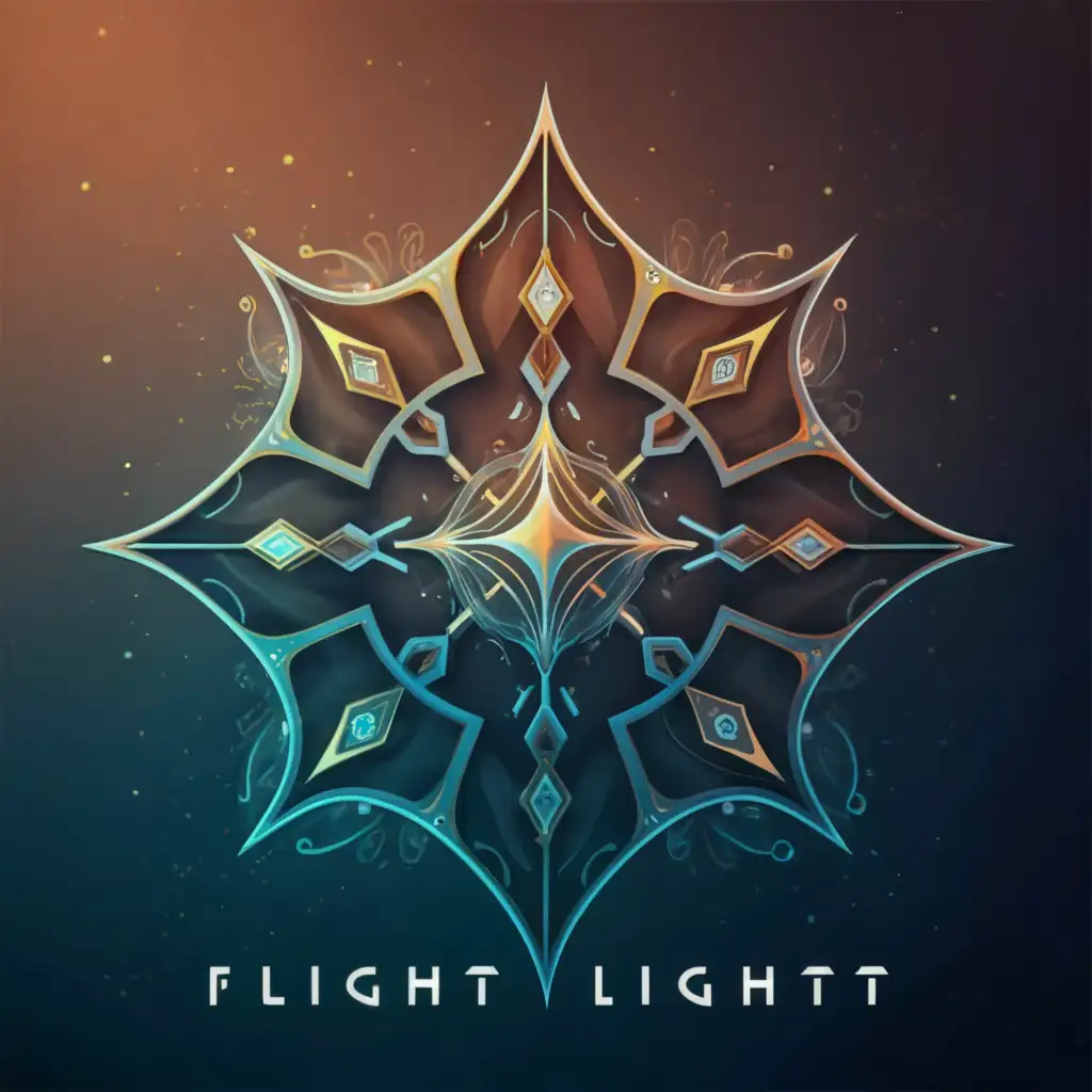 a logo design,with the text "Flight Light", main symbol:Warframe Prime,complex,clear background