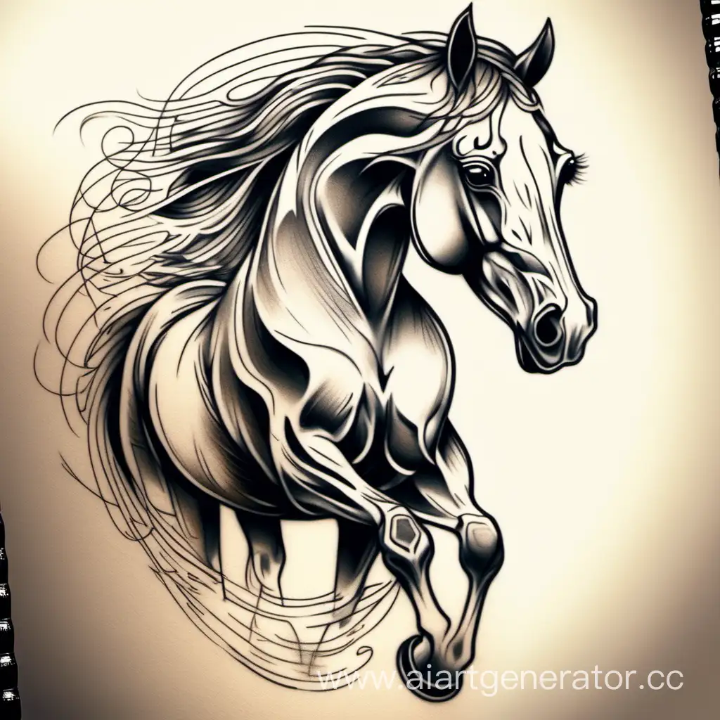 Majestic-Horse-Sketch-Tattoo-Design