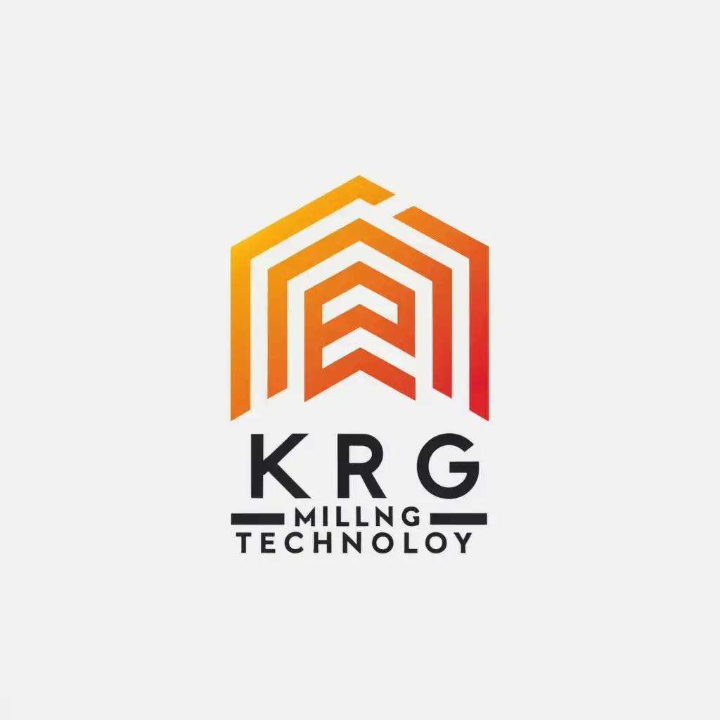 a logo design,with the text "KRG Milling Technology", main symbol:A house with underfloor heating. Include a milling drill,Minimalistic,be used in Construction industry,clear background