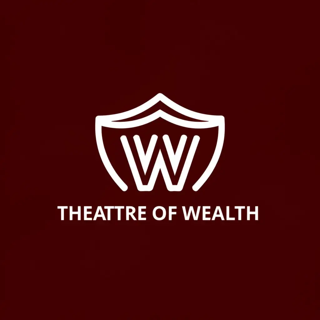 a logo design,with the text 'Theatre of wealth', main symbol:Show something that represents a theatre. Make the logo icon red. The logo and icon should look minimalistic. Design the icon in a way that a T and a W will be visible in the icon,Minimalistic,be used in Finance industry,clear background