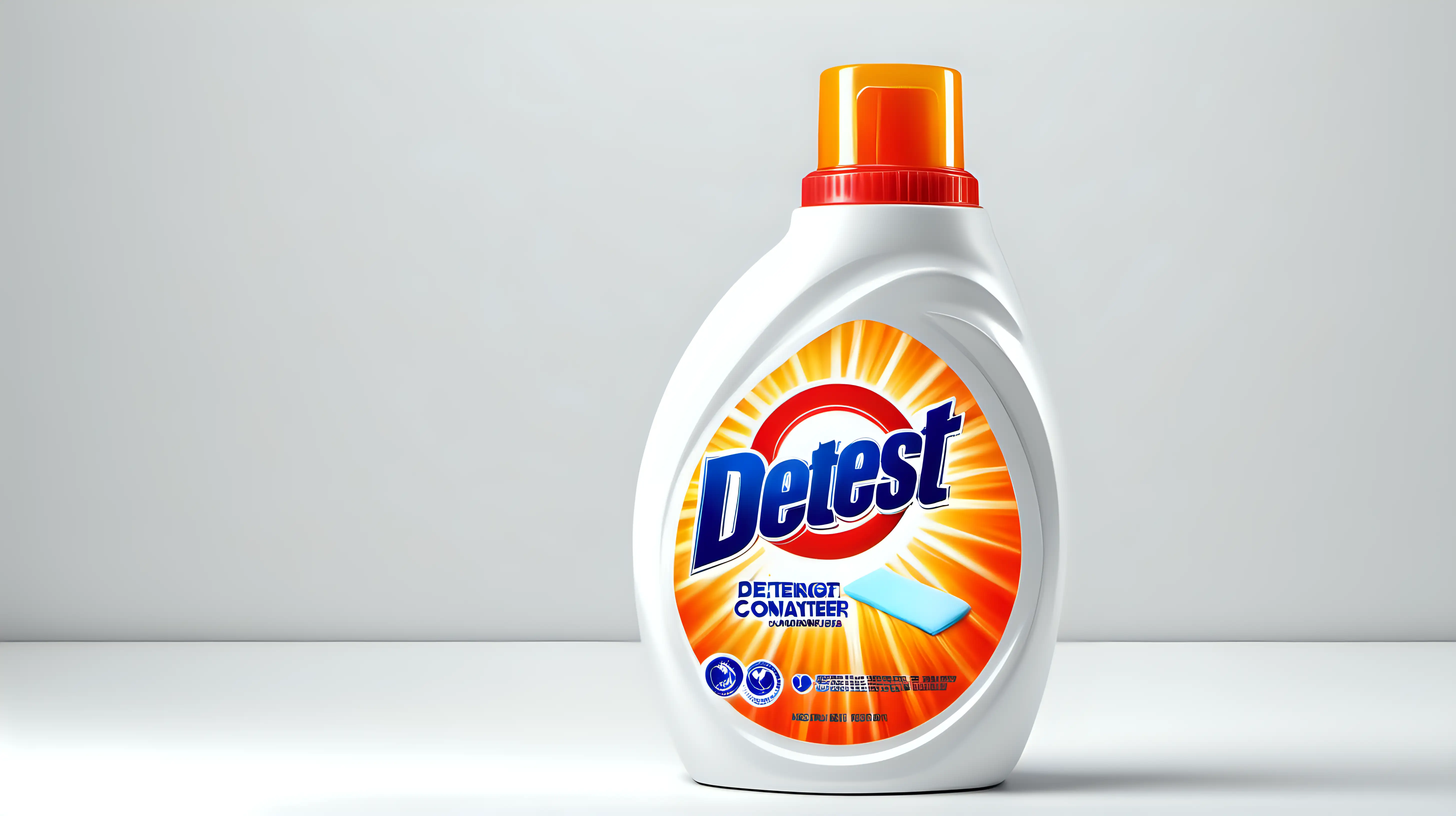 Bright and Clean Detergent Container on White Background
