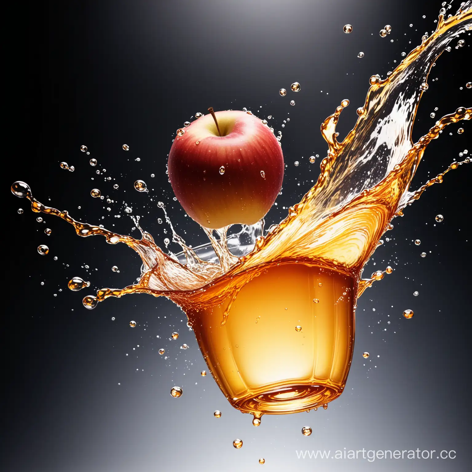 Refreshing-Apple-Juice-Splash-in-the-Air