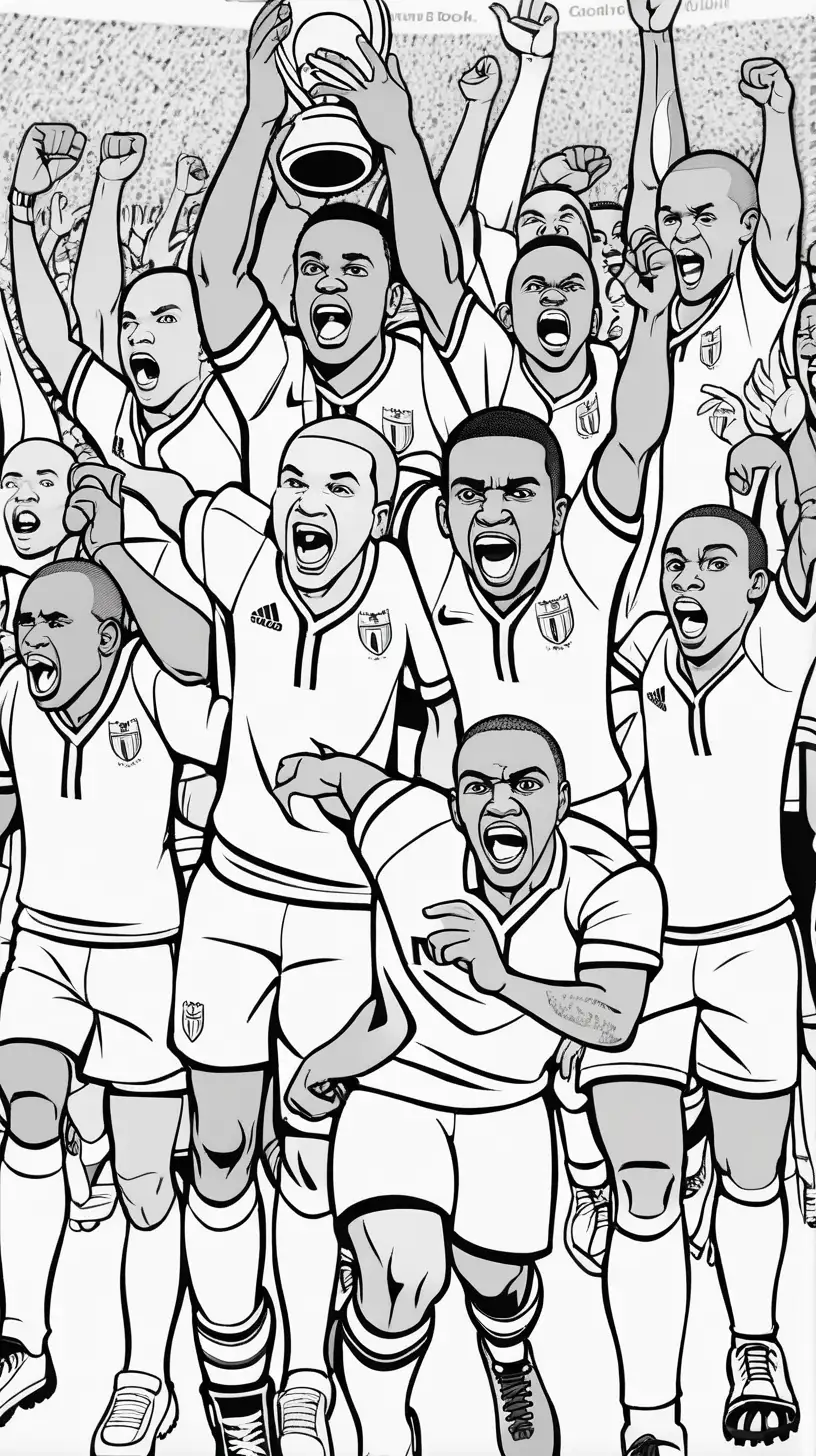 Afcon Football Players Dribbling Determined Expressions in Black and White