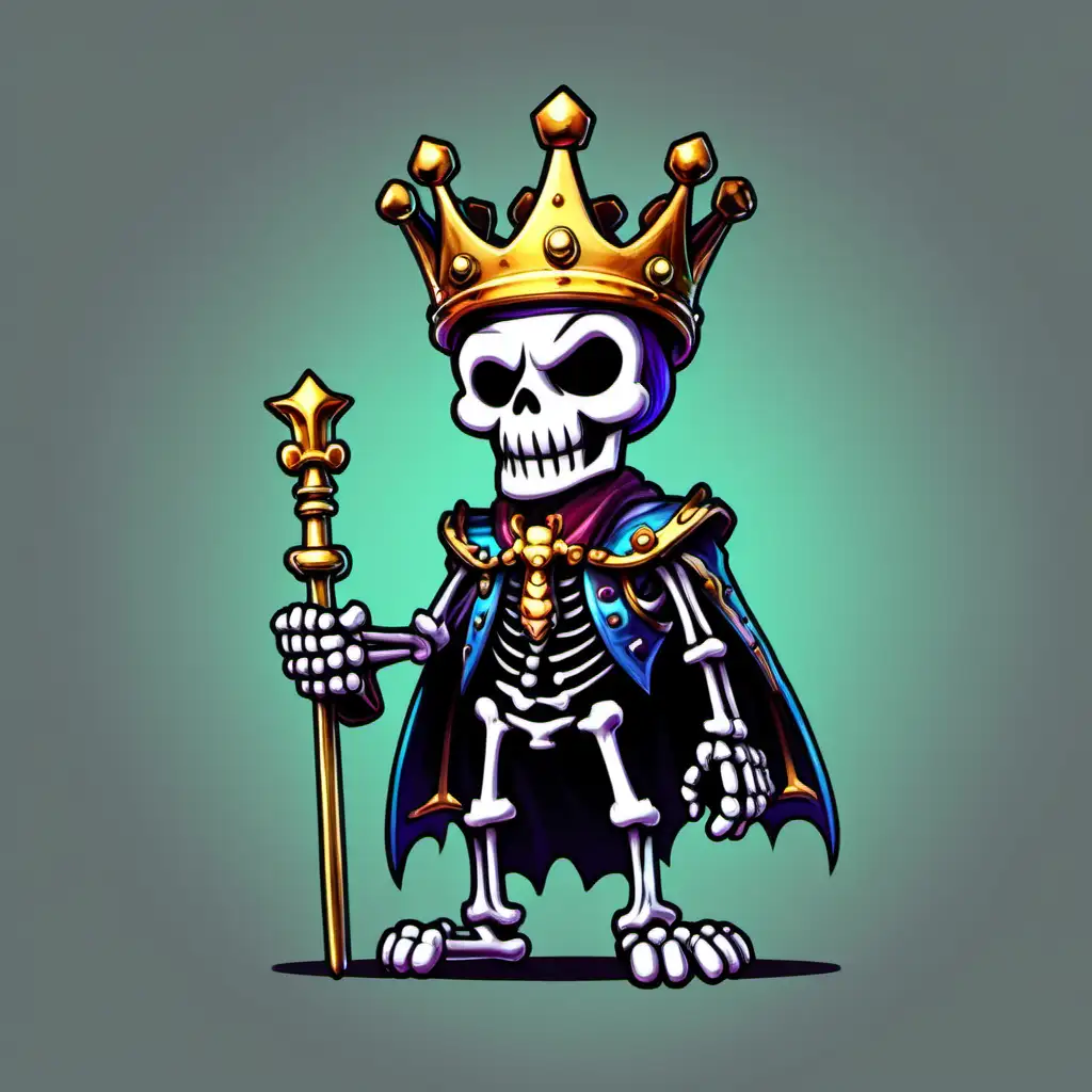 King skeleton. Emote style.