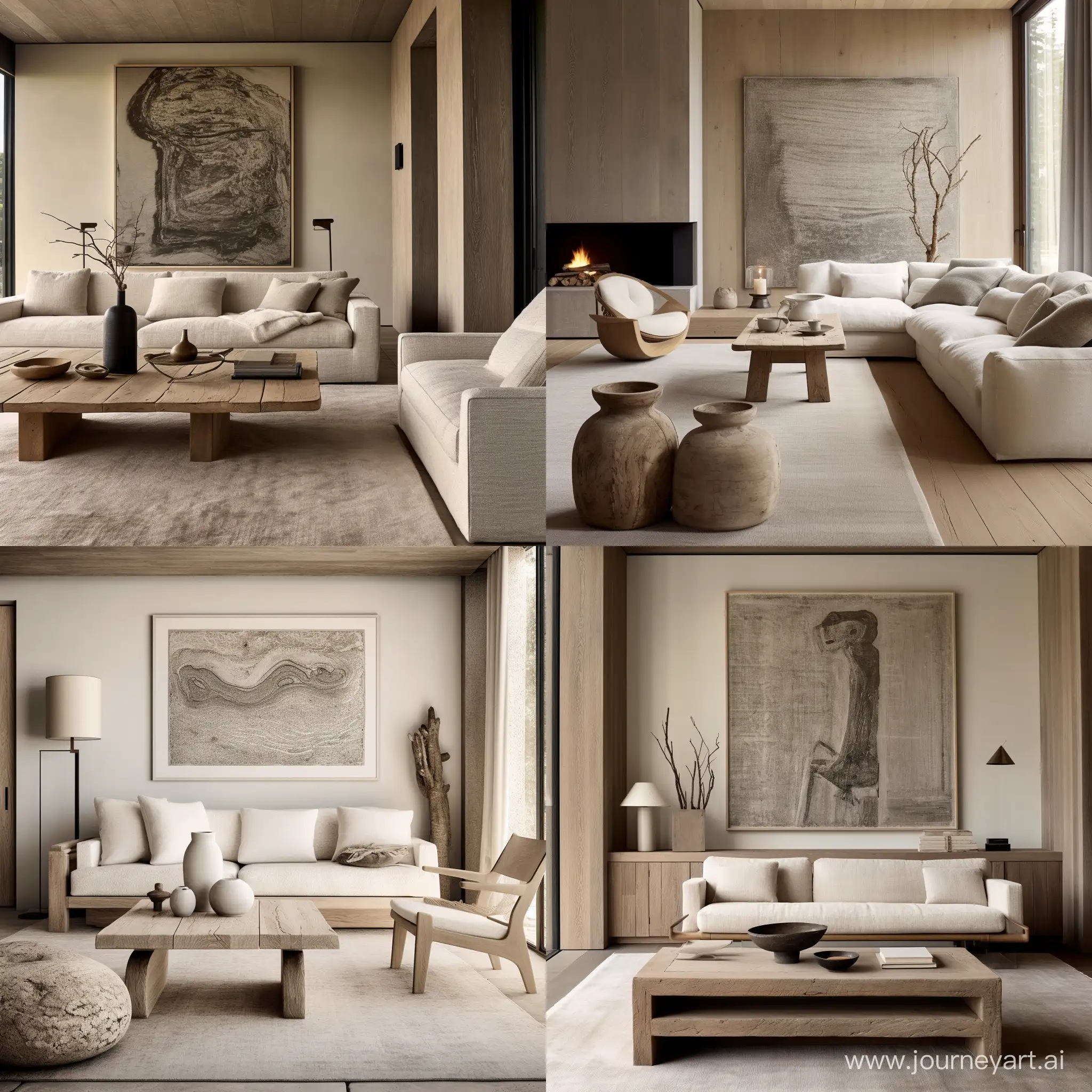 Interior design, wapi sabi ,modren ,oak wood , living room,white, beige