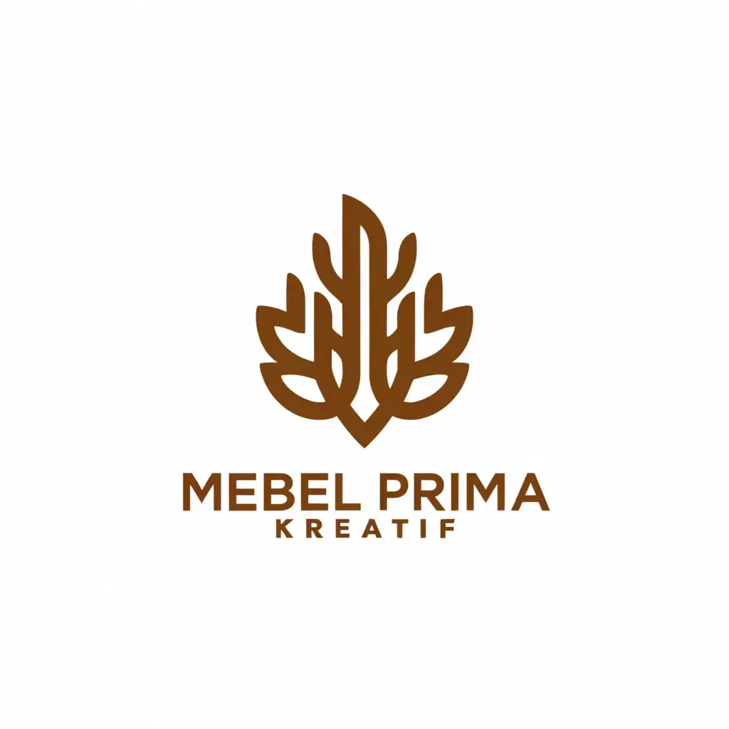 a logo design,with the text "PT. Mebel Prima Kreatif", main symbol:Wood, leaf,Minimalistic,clear background