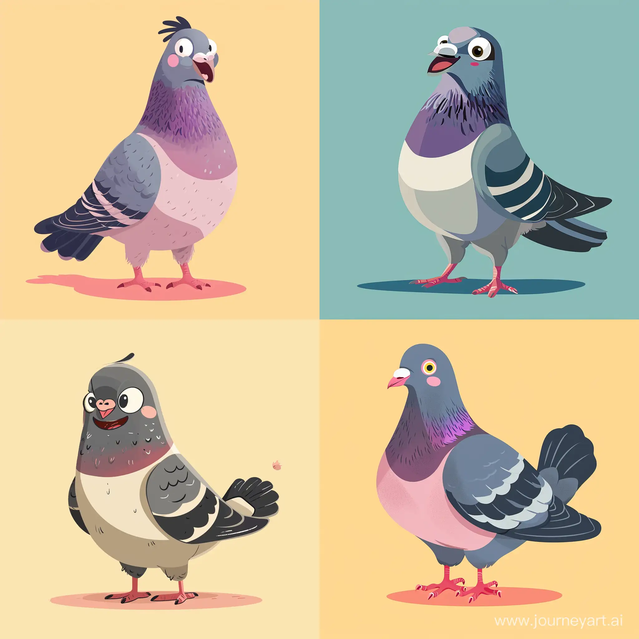 Cheerful-Cartoon-Pigeon-Smiling-in-a-Friendly-Manner