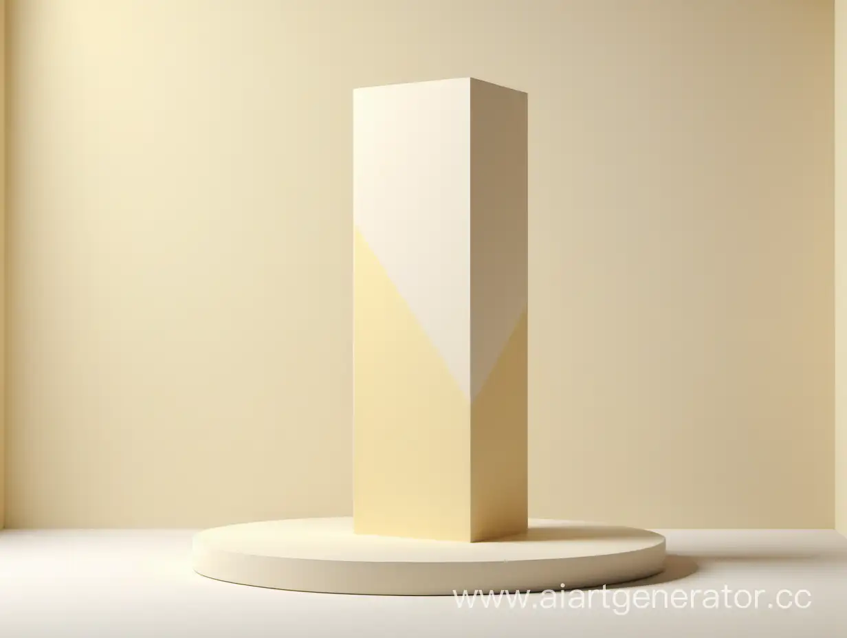 Minimalist-Studio-with-Pale-Yellow-Pedestal-for-Commercial-Advertising