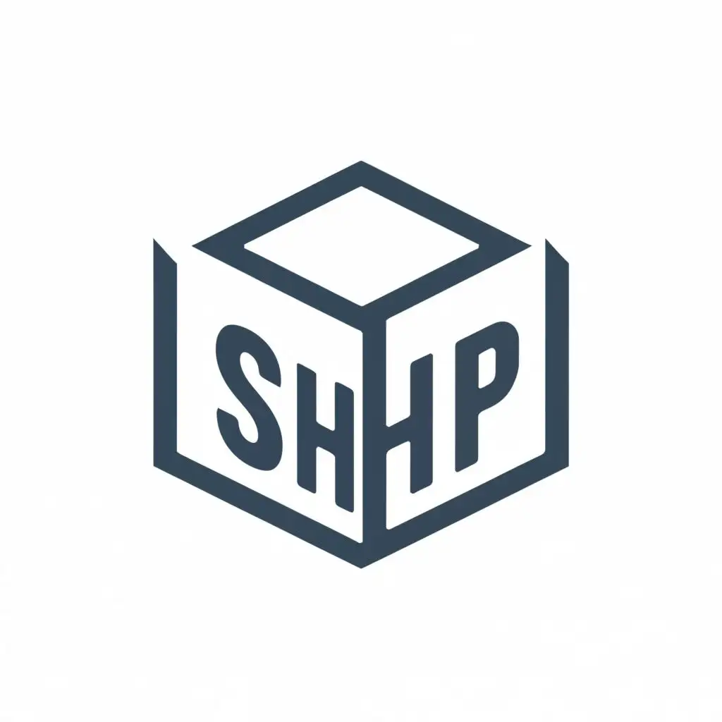 logo, boxes  shape , with the text "SHIP", typography