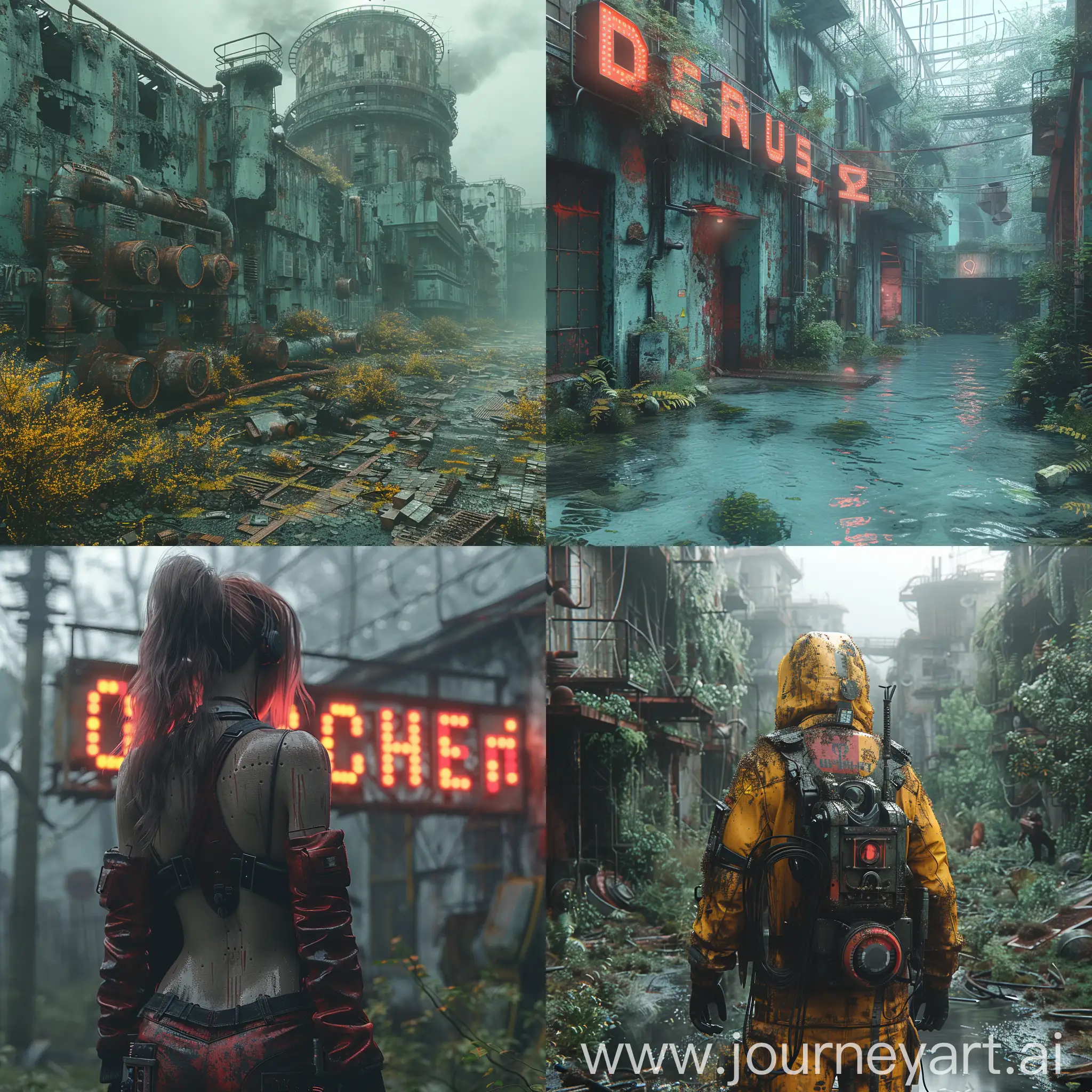 Ultramodern, futuristic Chernobyl, Deus Ex, postcyberpunk, biopunk, nanopunk, utopia, octane render --stylize 1000
