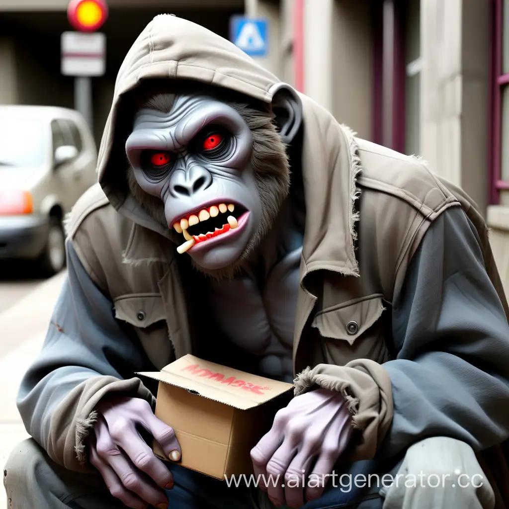 Urban-Vampire-Junkie-in-Gorilla-Mask-and-Tattered-Attire