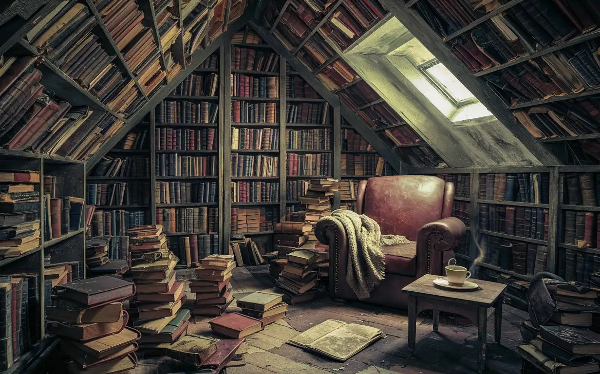 Vintage-Attic-Filled-with-Dusty-Books