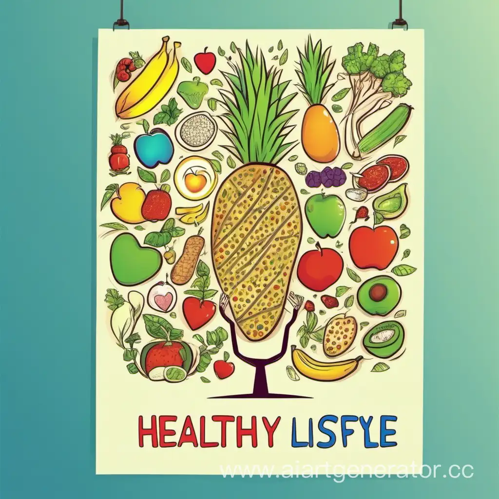 нарисуй плакат пропагандирующий здоровый  образ жизни