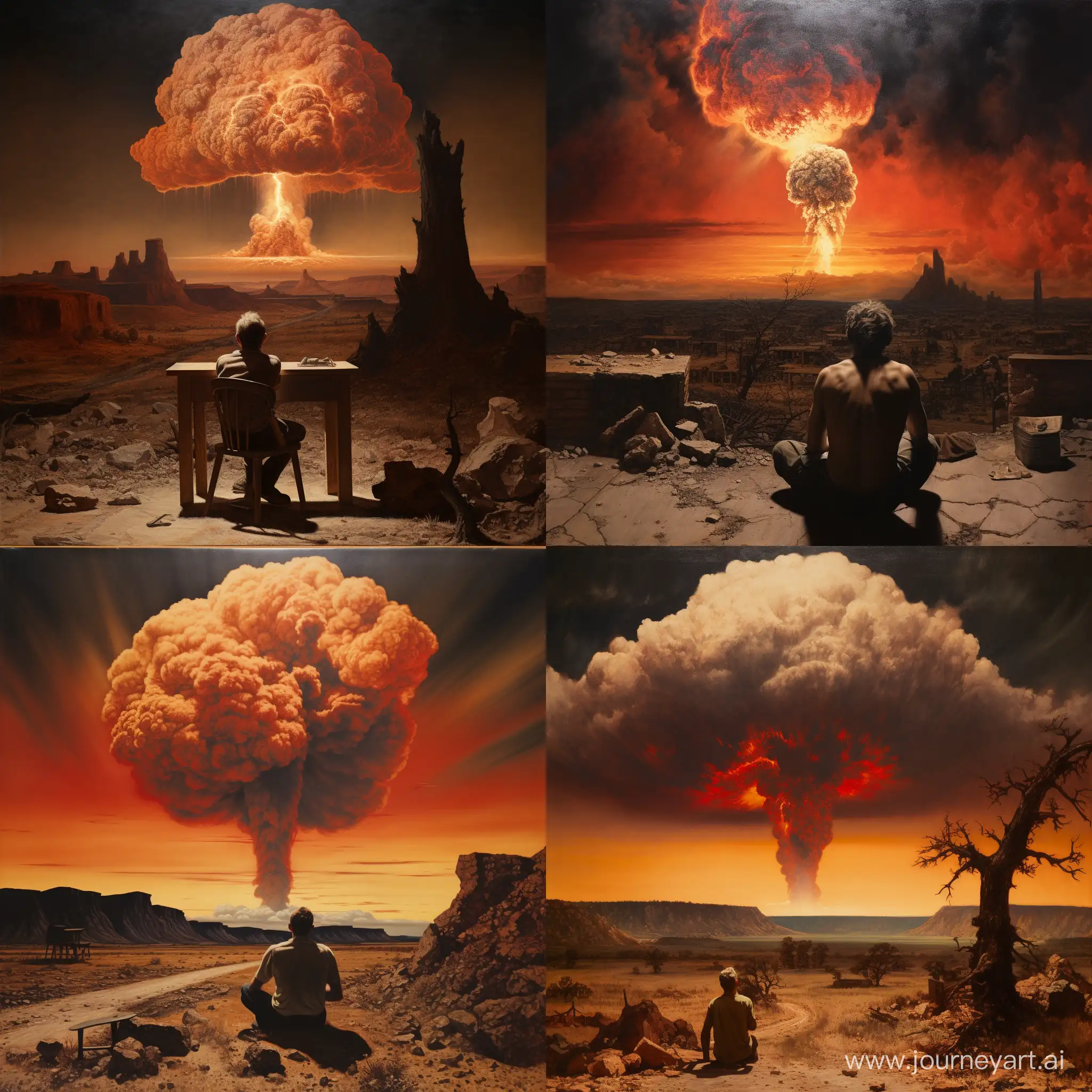 Nuclear-Apocalypse-Dark-Realistic-Oil-Painting-of-a-Man-Witnessing-the-1940s-Bomb-Drop