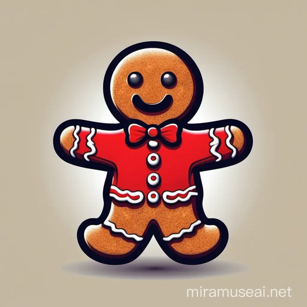 Cheerful Gingerbread Man in a Festive Red Shirt