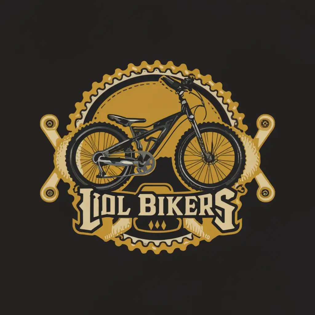 a logo design,with the text "IDOL BIKERS", main symbol:mountain bike enduro,complex,be used in Sports Fitness industry,clear background
