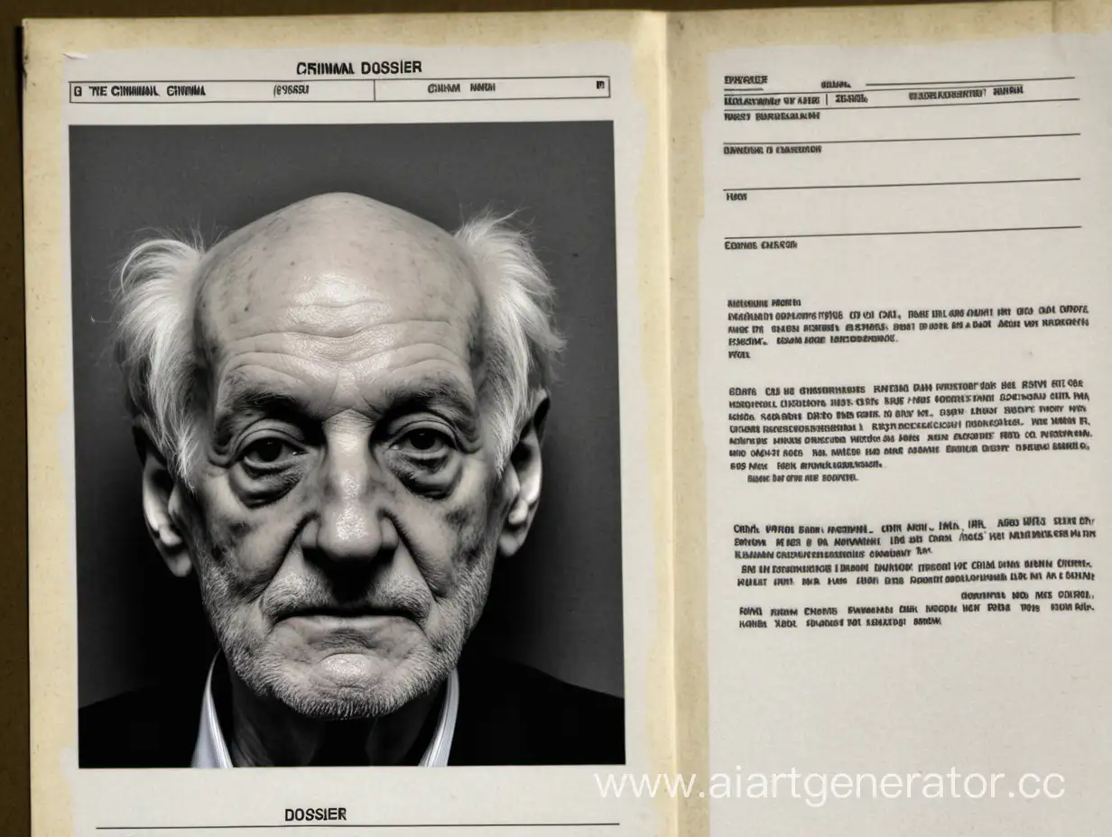 фото преступника из досье, мужчина, старик, из документа 