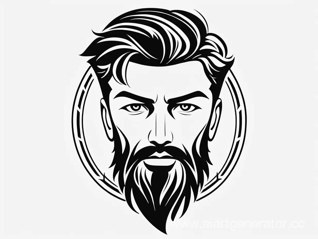 Monochrome-Vector-Illustration-of-a-Man-with-a-Logo