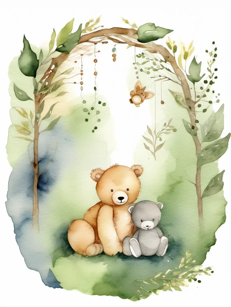 Watercolor design for a nursery wall