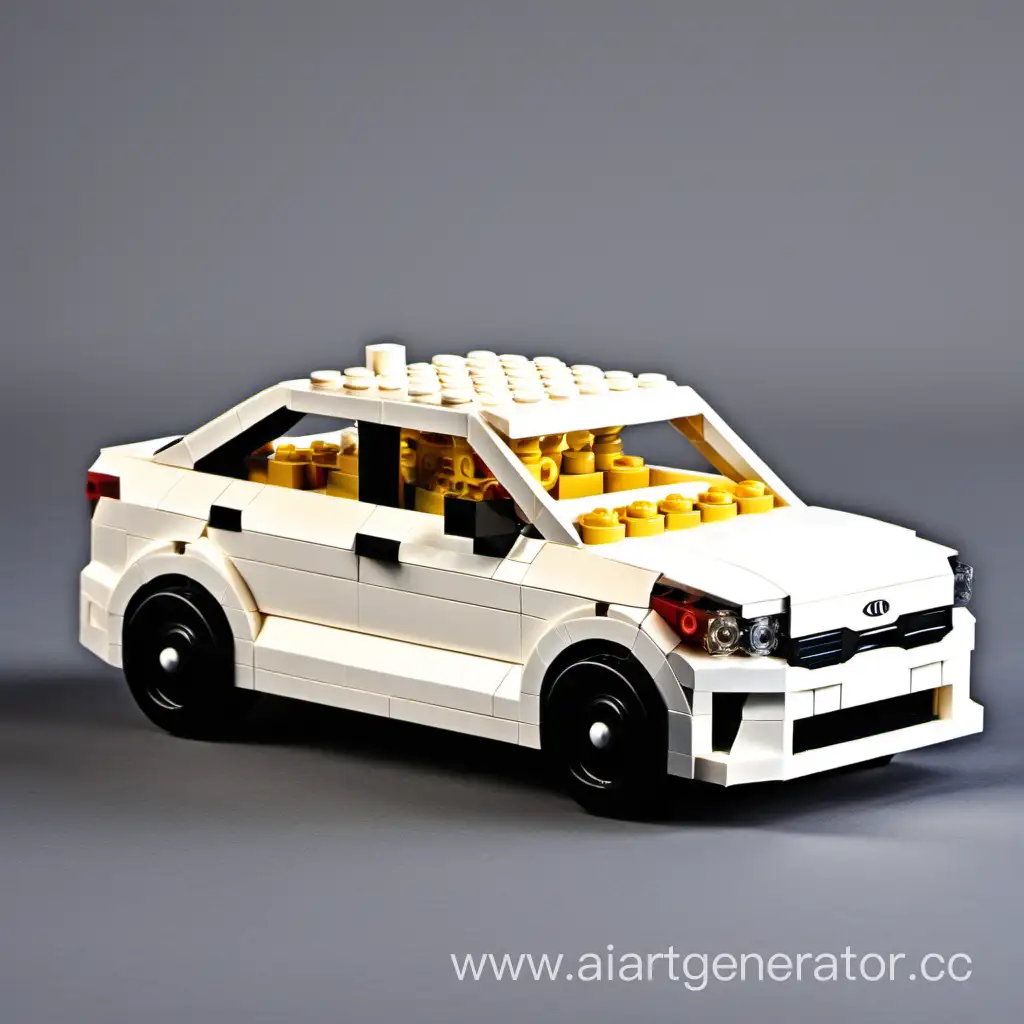 Машинка Kia Rio 2018 года седан из Lego