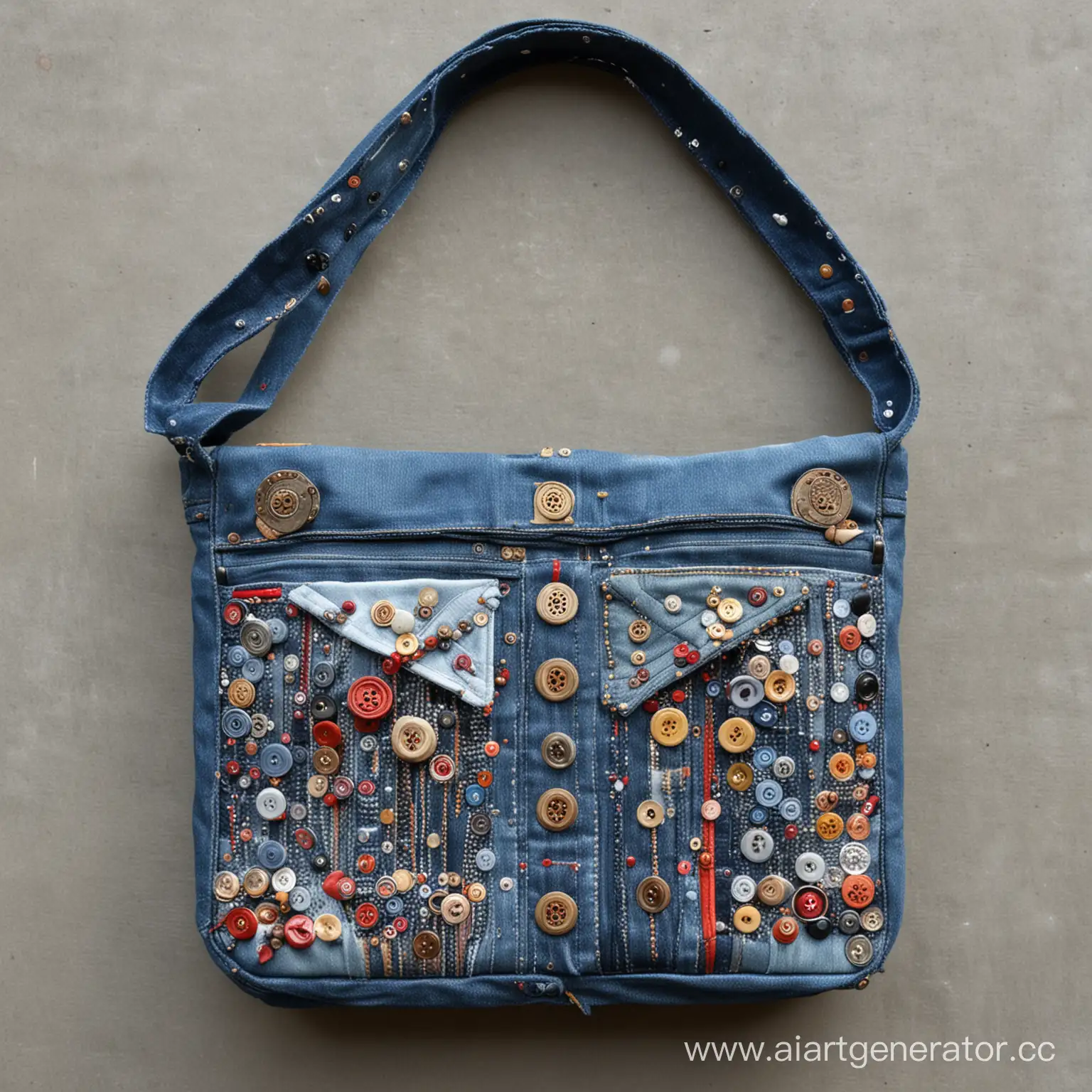 Handmade-Denim-Shoulder-Bag-with-Rivets-and-Buttons