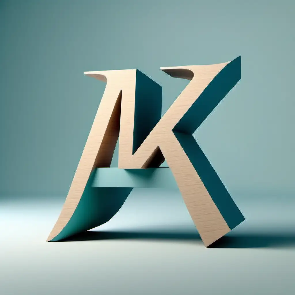 设计一个立体的logo，用字母a和k。品牌主要针对的是高端儿童家具