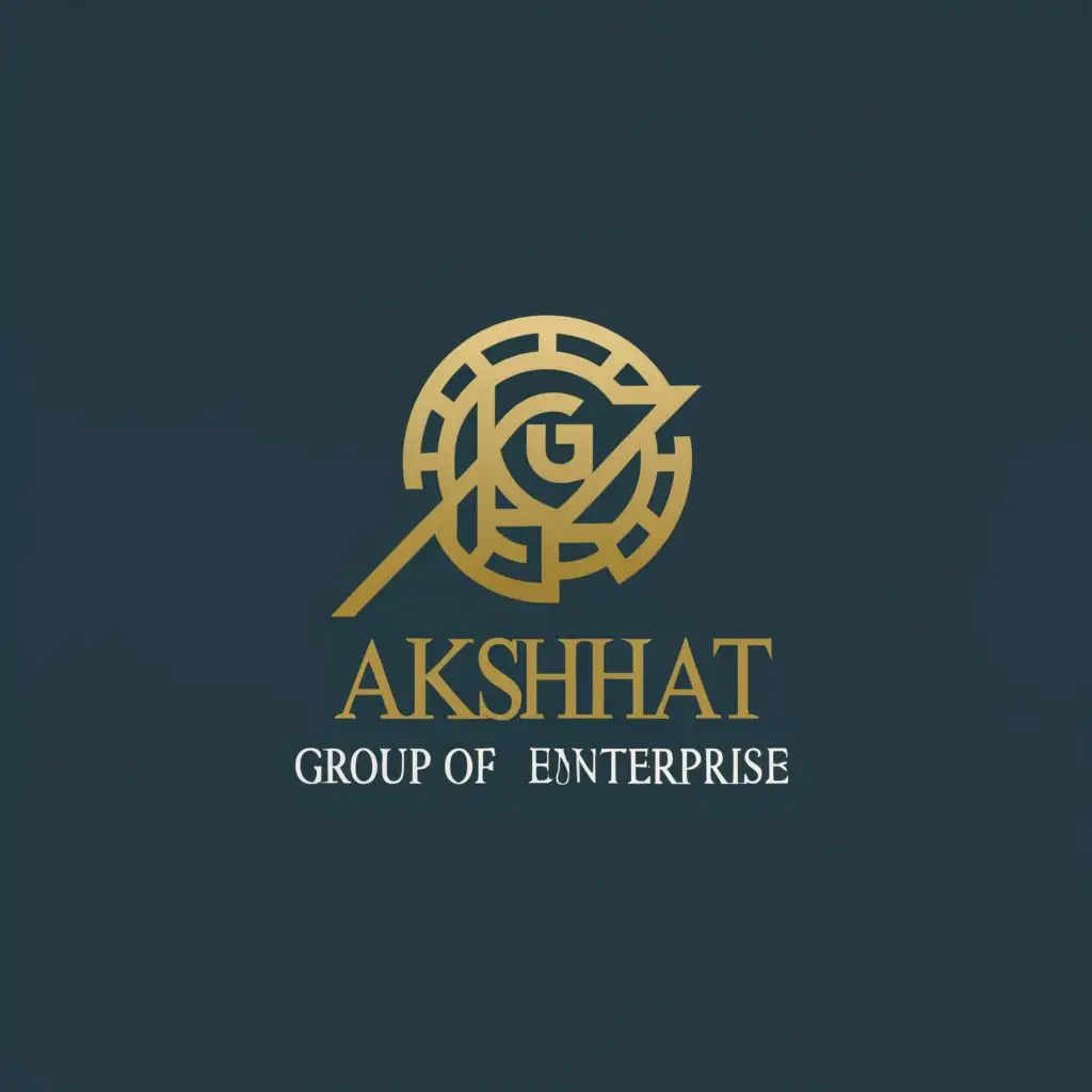 logo, AGE, with the text "AKSHAT GROUP OF ENTERPRISE", typography, be used in Real Estate industry