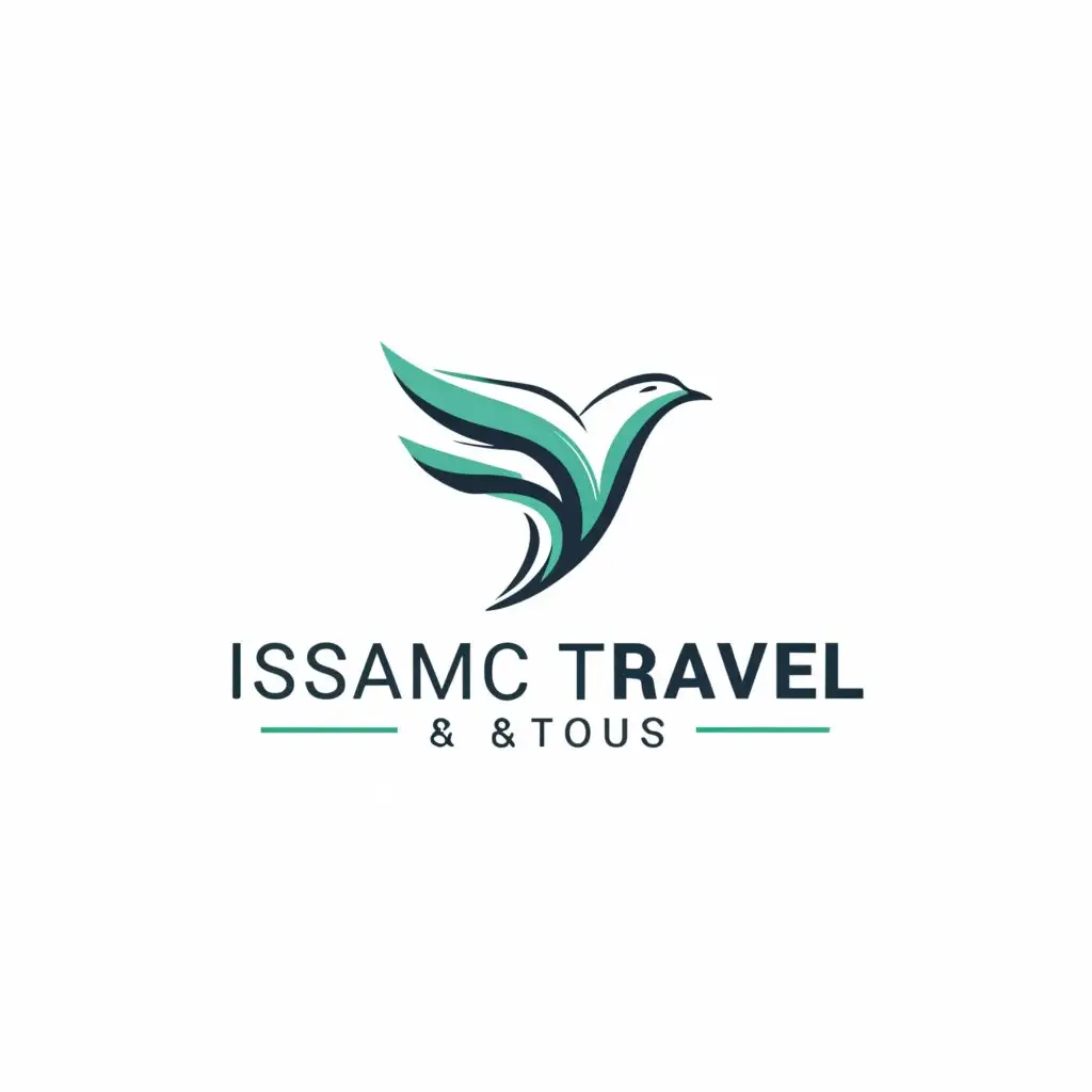 a logo design,with the text "islamic travel & tours", main symbol:bird like flying flght with blue color, Arabian culture,Moderate,be used in Travel industry,clear background