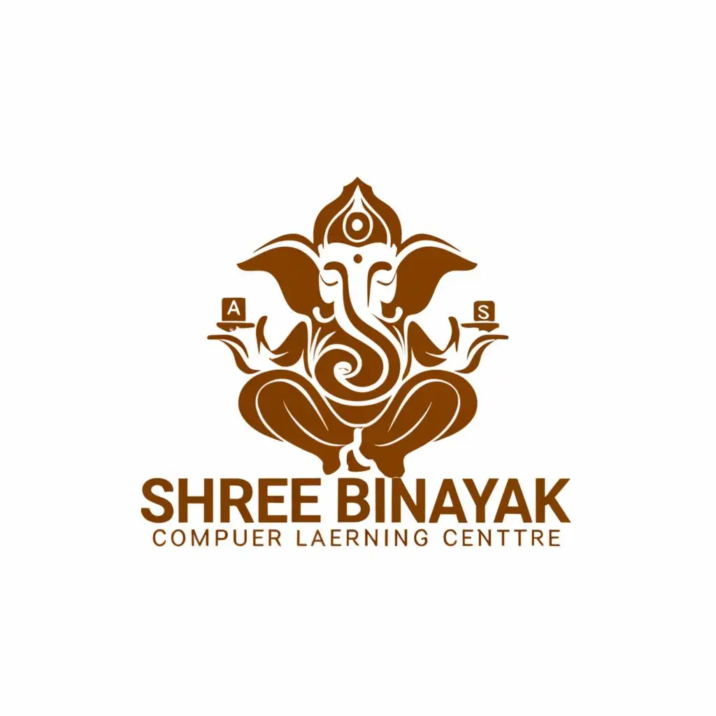 a logo design,with the text "Shree Binayak Computer Learning Centre
Contact no:- 9776167601", main symbol:Ganesh face,Moderate,be used in Education industry,clear background