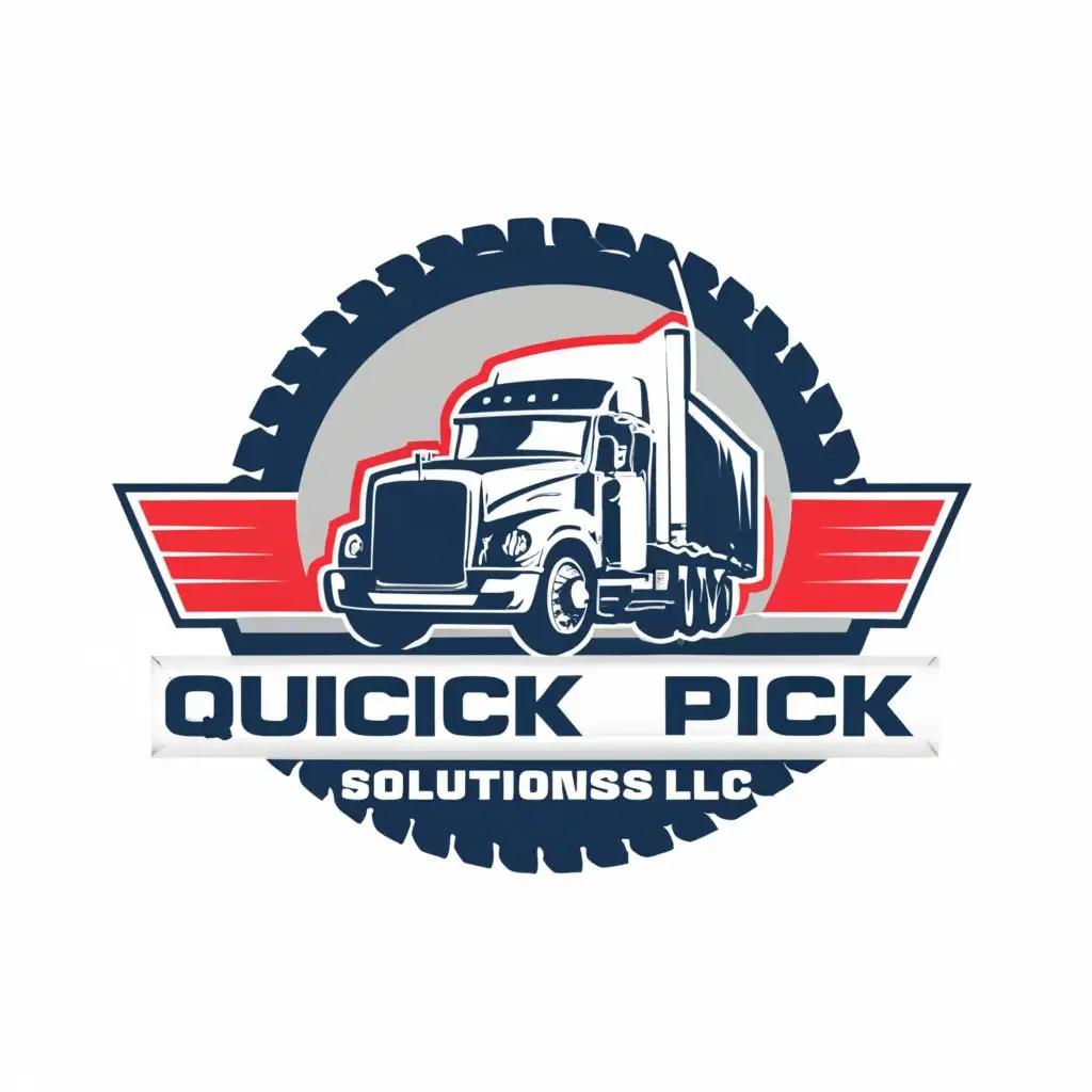 LOGO-Design-For-Quick-Pick-Solutions-LLC-Dynamic-Trucking-Logo-with-Fast-and-Strong-Typography