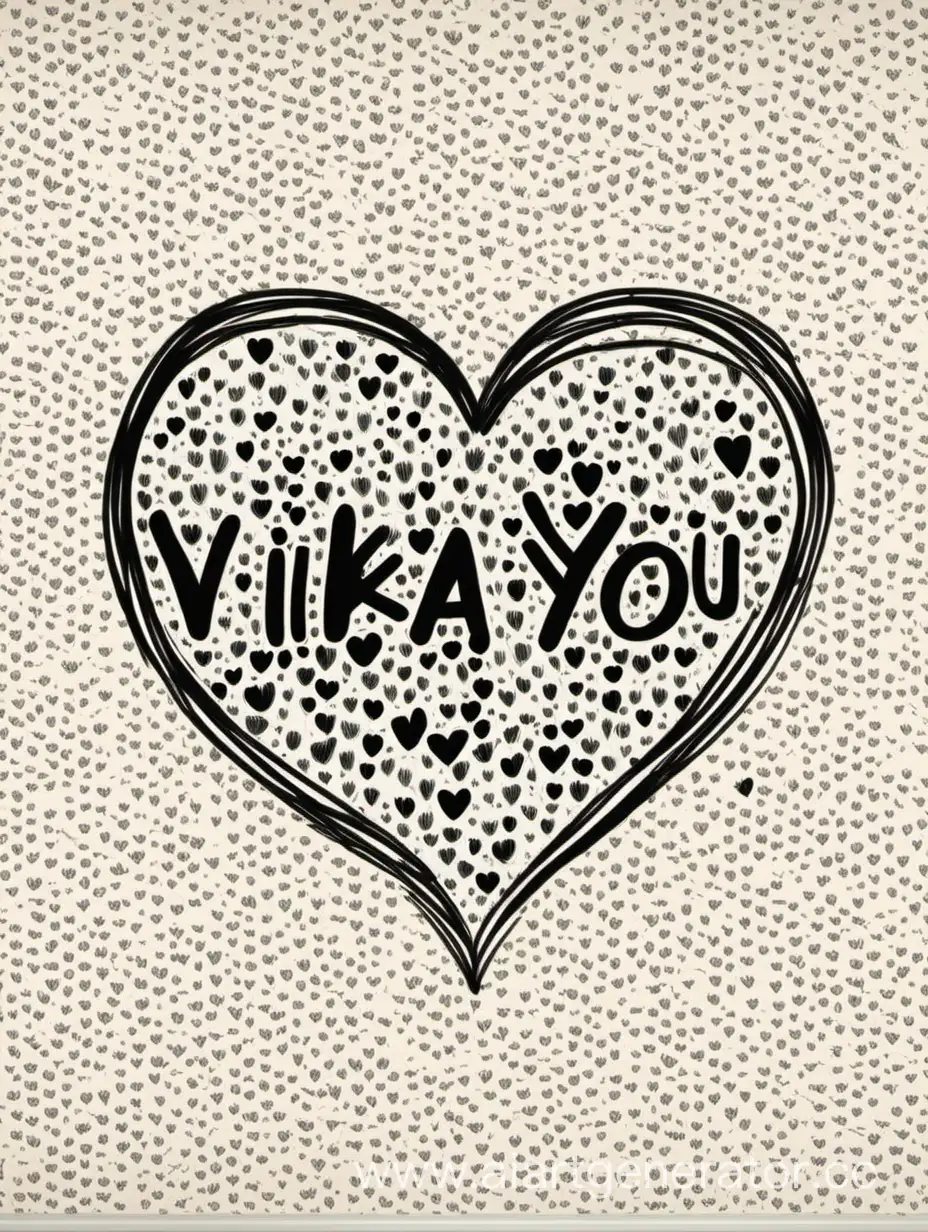 Обои   нарисовано сердечко и в внутри написано Вика я тебя люблю в современом стиле