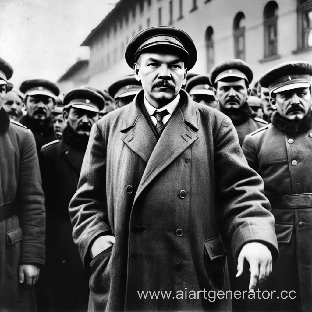 Ленин в кепке с чекистами 