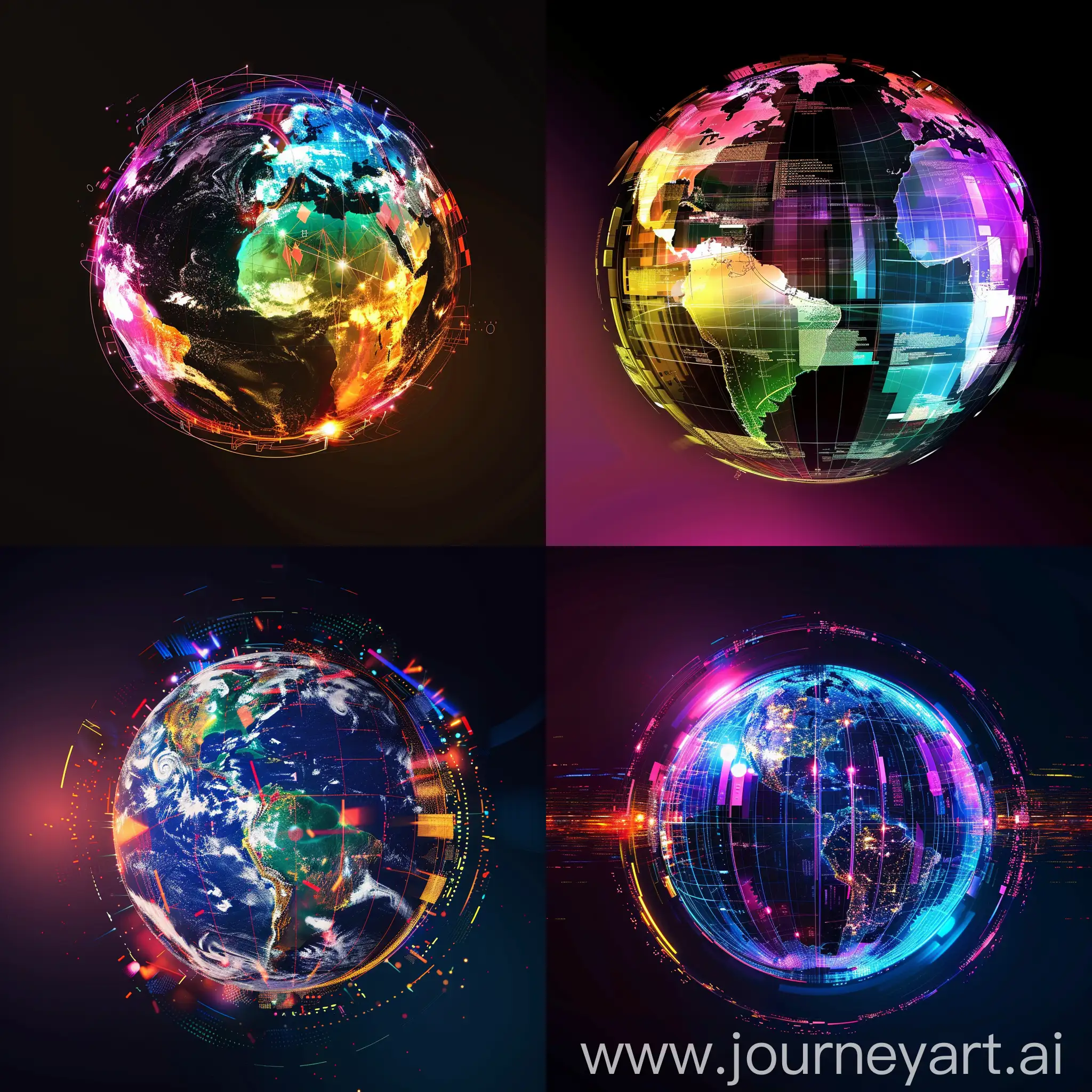 a colorful sleek photo of a digital earth globe 
