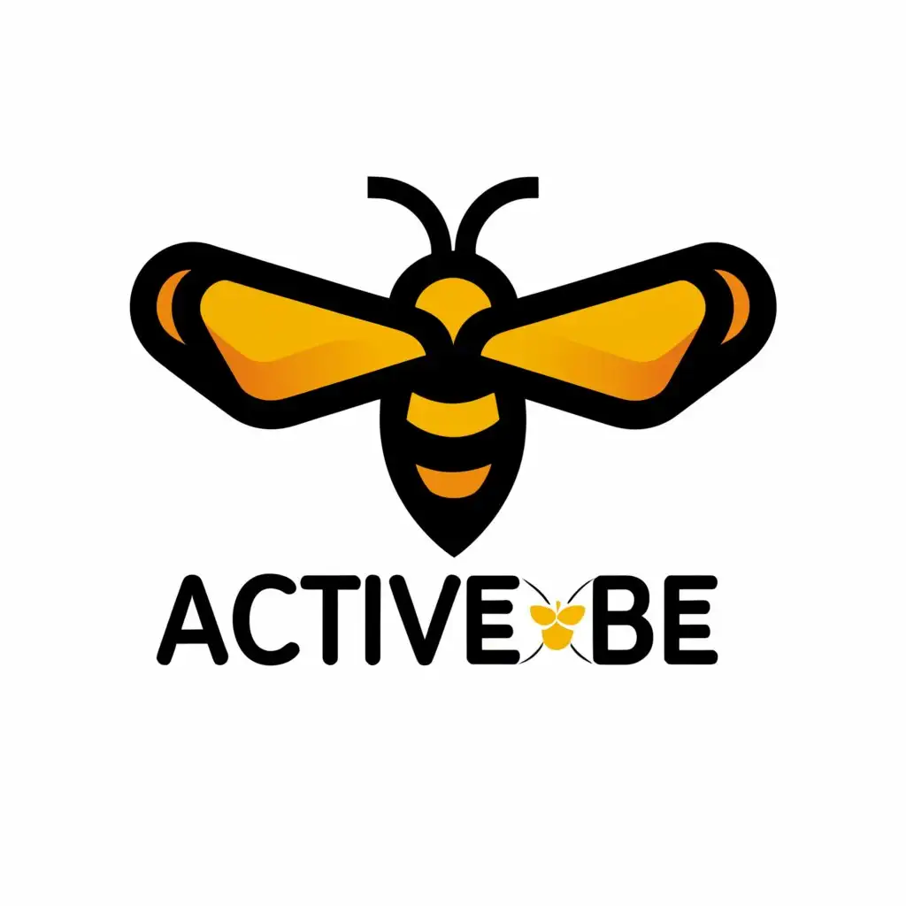 a logo design,with the text "active bee", main symbol:bee...make it colorful with a yellow-orange color palette. add some motion to the bee. make it a abstract. keep the background clear
,complex,be used in Sports Fitness industry,clear background