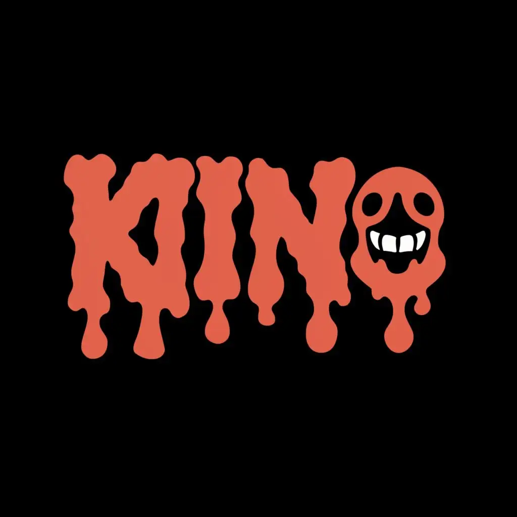 a logo design,with the text "Kino", main symbol:crying and Horror,Moderate,clear background