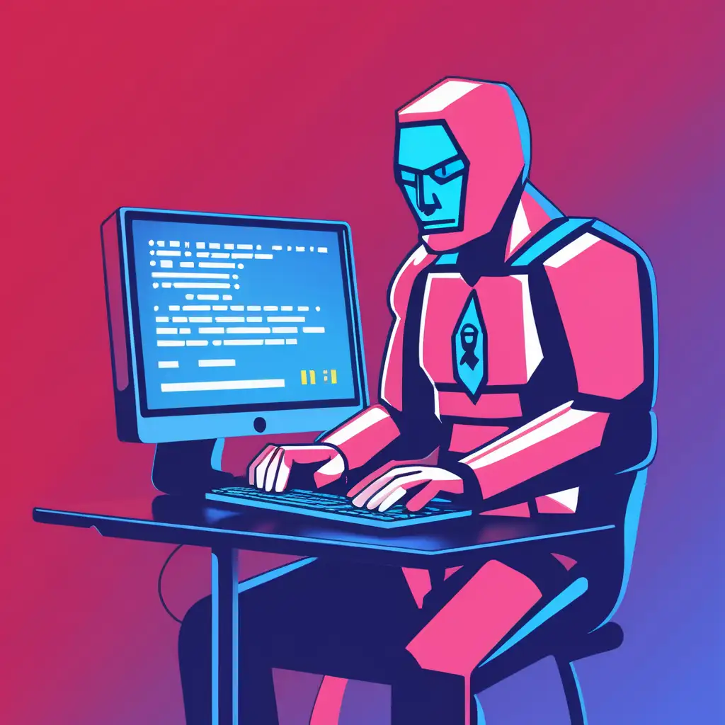 Colored icon: Ransomware programs Awareness Training computer man