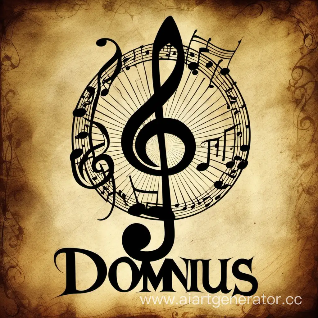 Musical-Notation-Treble-Clef-and-Staff-Lines-with-Dominus-Inscription