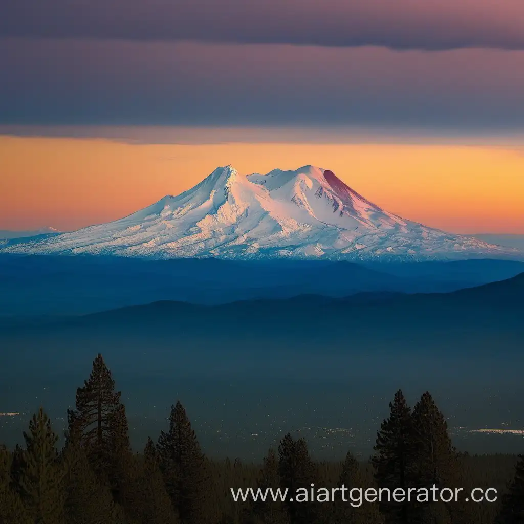 Classic-View-of-Mount-Shasta-Majestic-SnowCapped-Peak-Amidst-Pristine-Wilderness