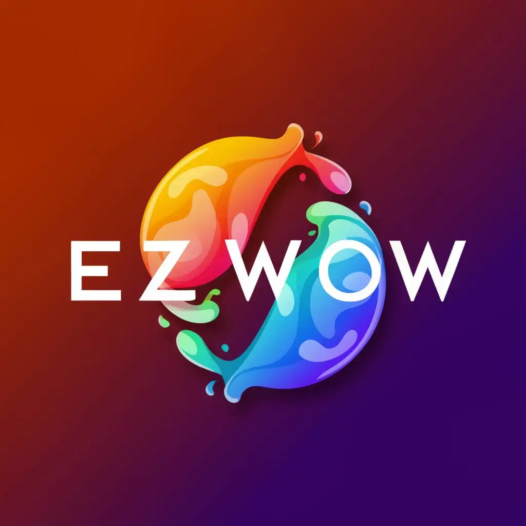 a logo design,with the text 'ezwow', main symbol:liquid sphere,Moderate, clear background