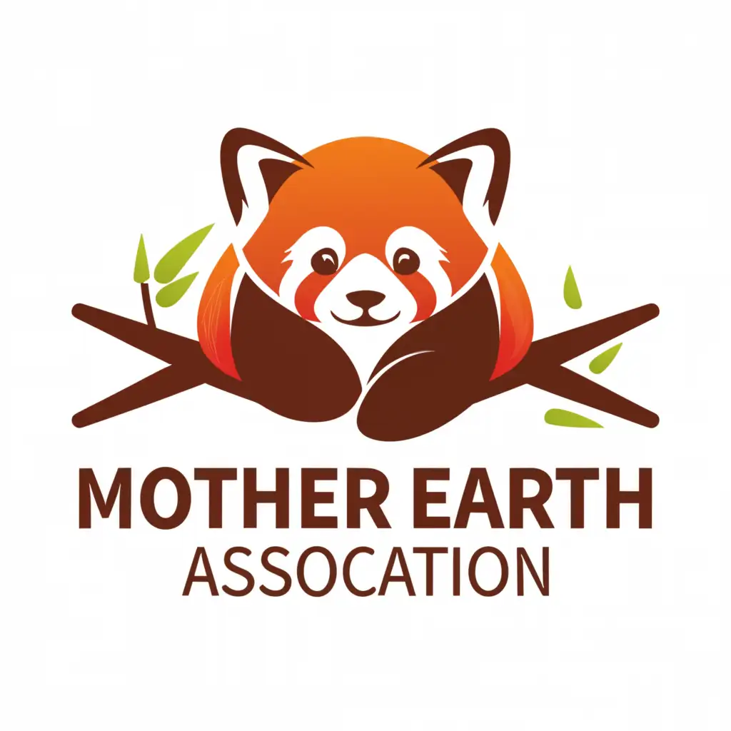 a logo design,with the text "mother earth association", main symbol:red pandda,Moderate,be used in Nonprofit industry,clear background