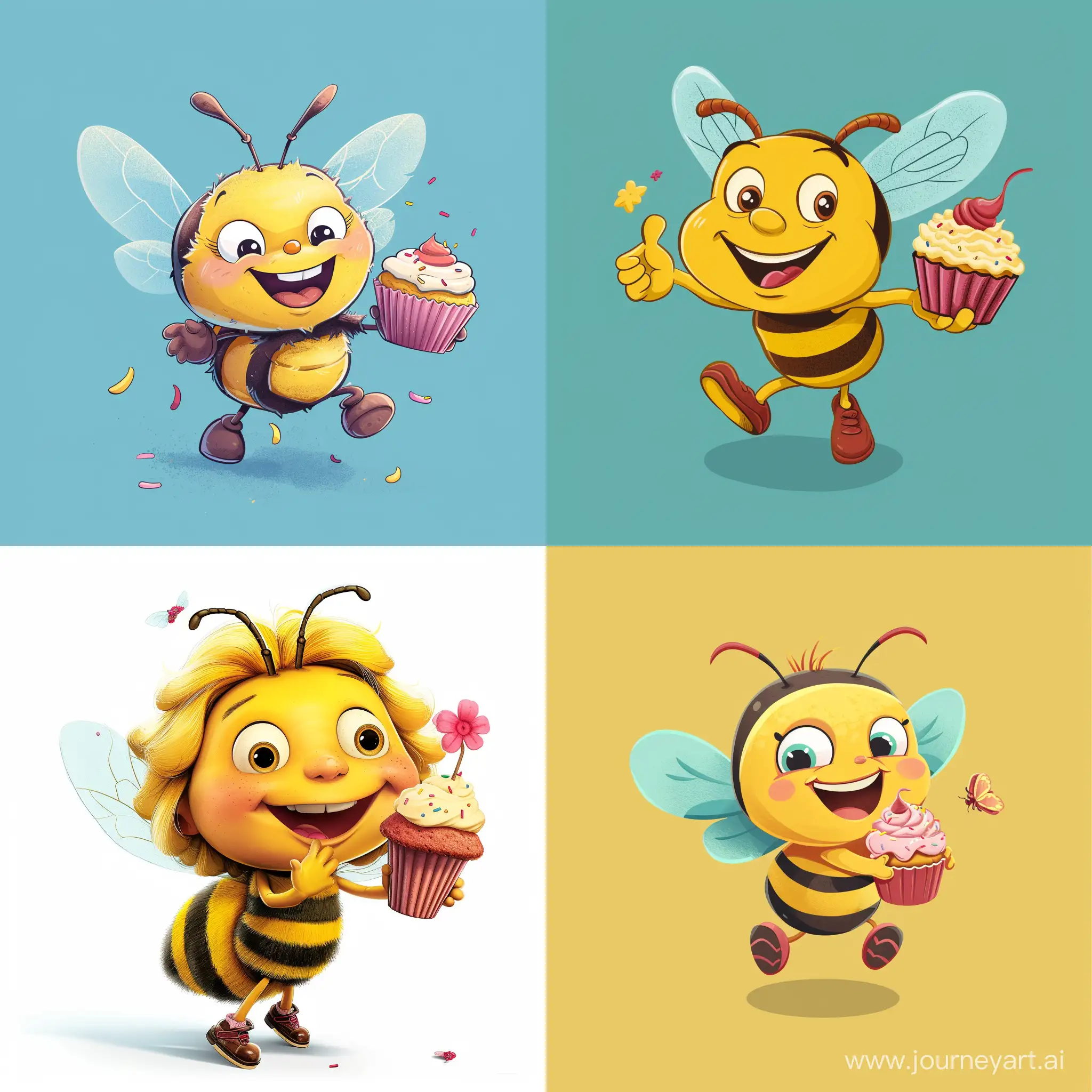 Joyful-Bee-Flying-with-a-Cupcake-in-Pixar-Style