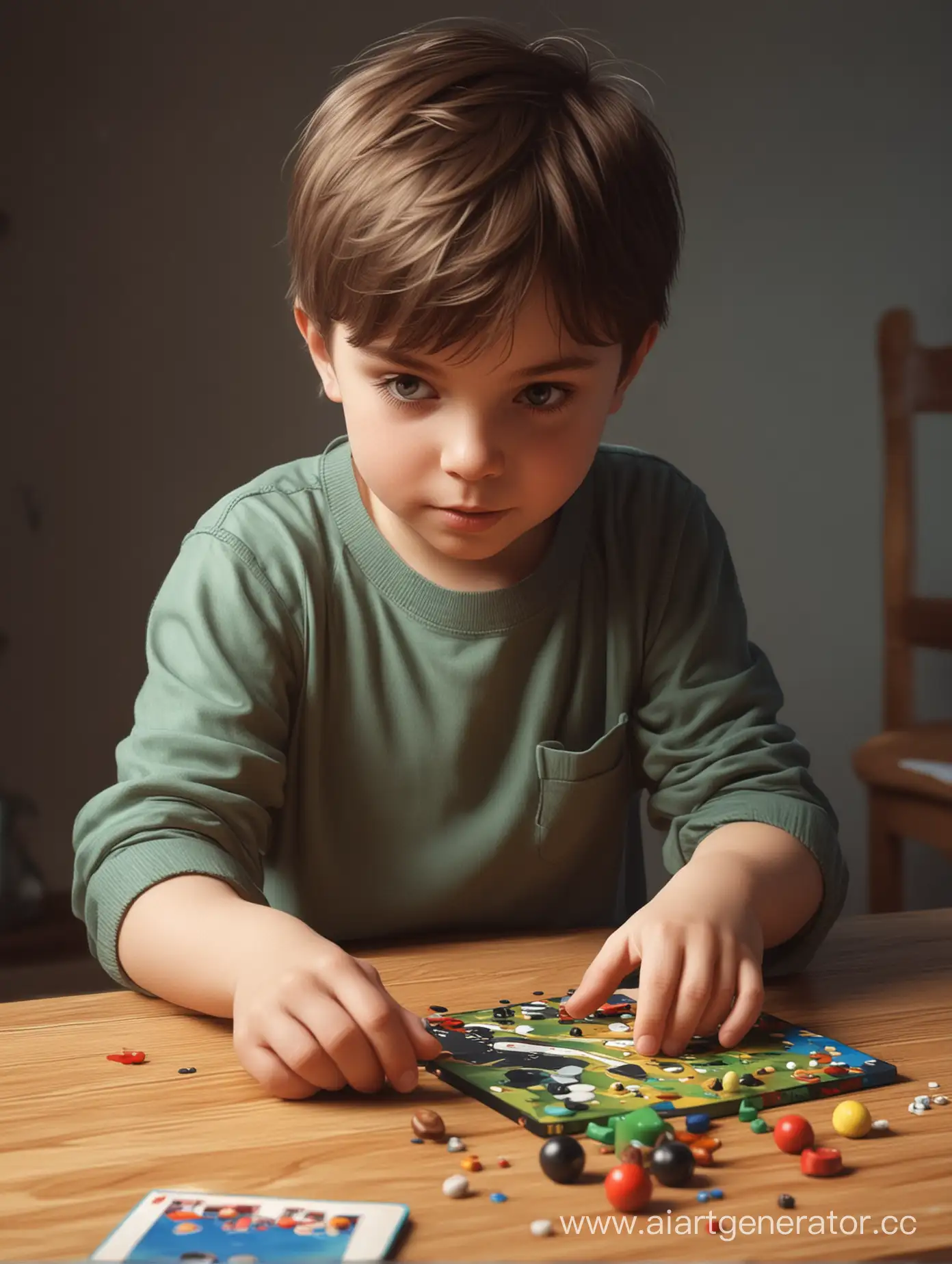 ребенок, играет в развивающие игры, в реабистичном стиле
