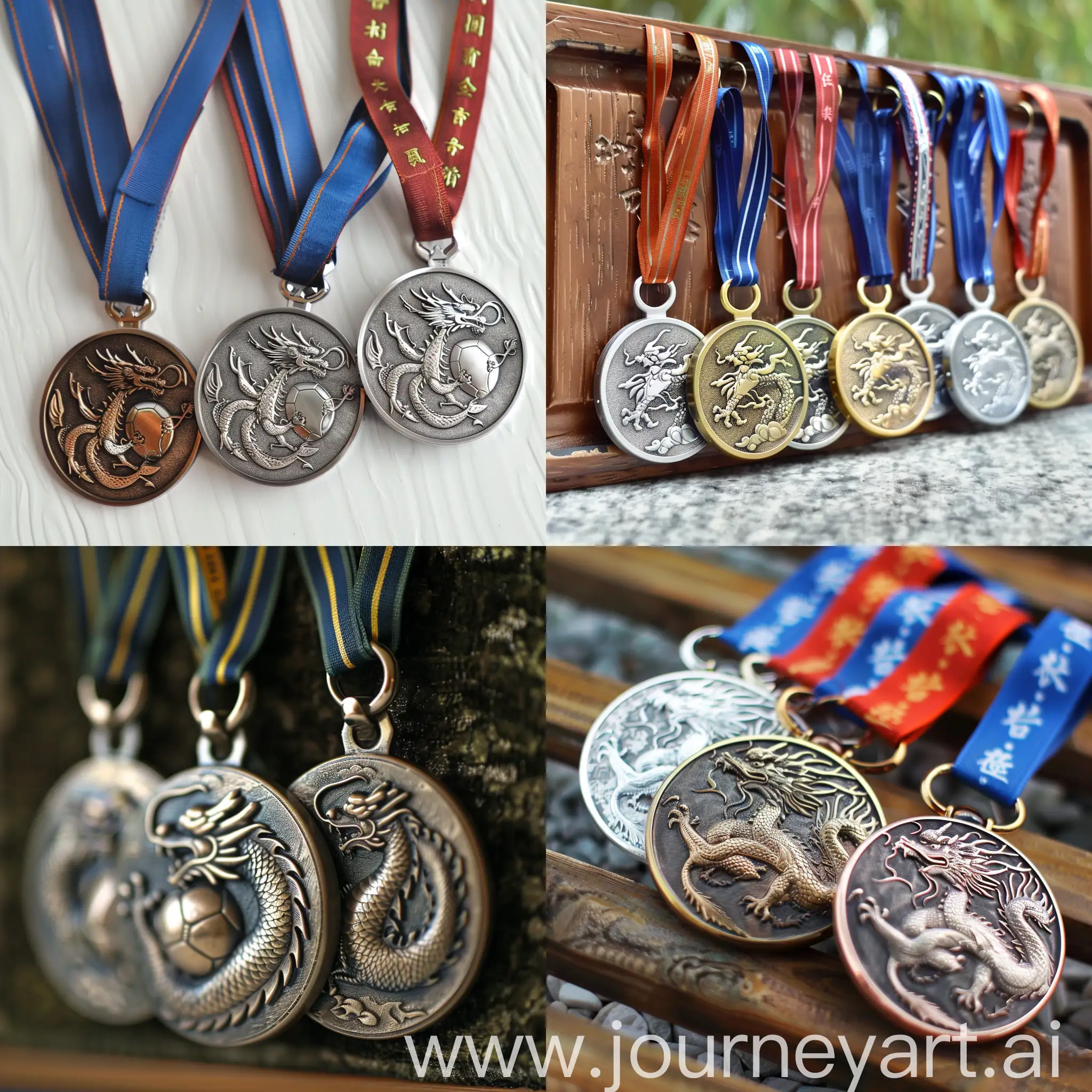 Football medals, Chinese dragons