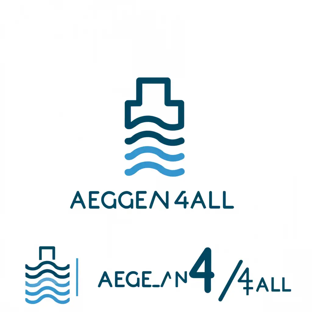 a logo design,with the text "Aegean 4All", main symbol:Apartments/Villas for rent, holiday tours, events, and other touristic activities,,Moderate,be used in Travel industry,clear background