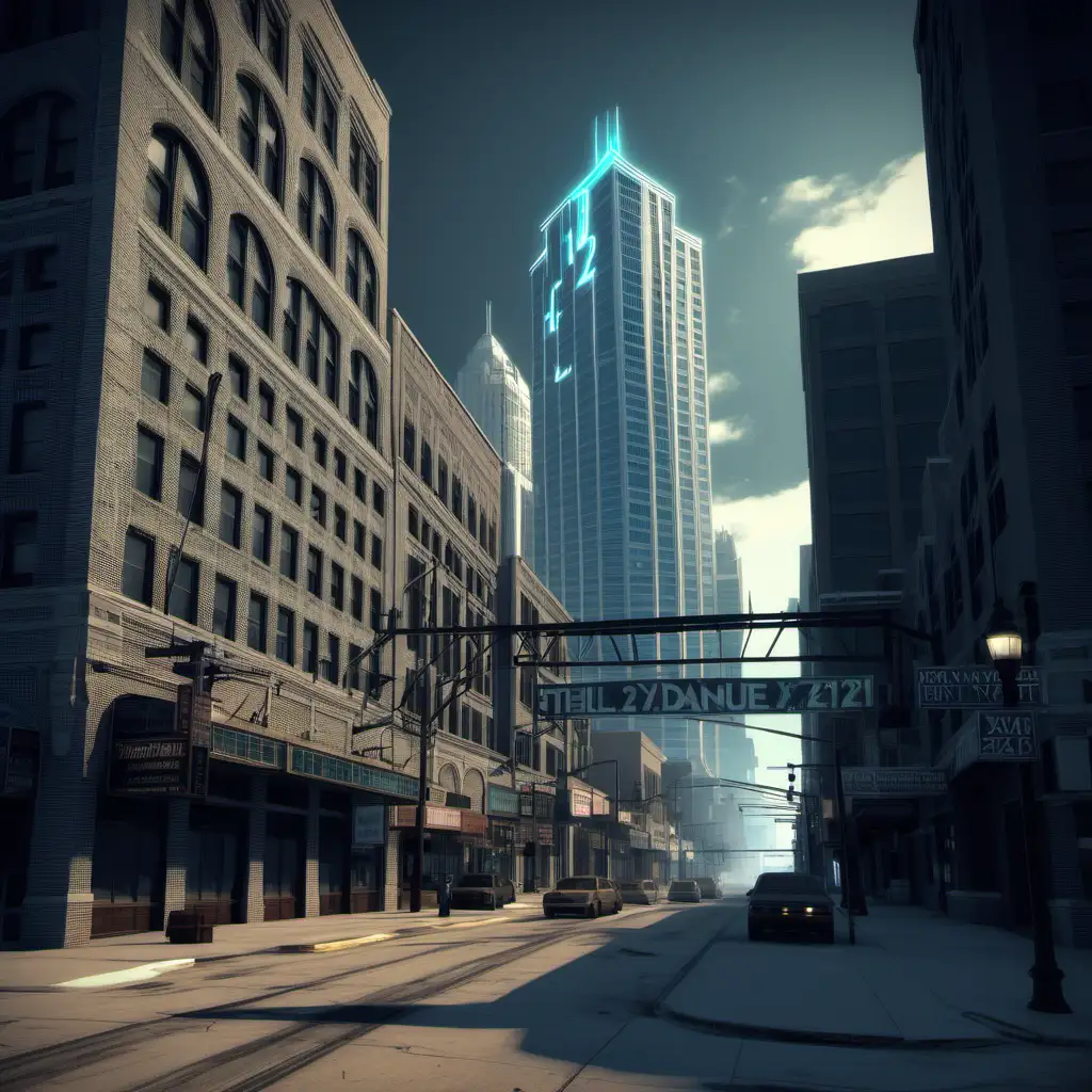 Futuristic Cityscape Downtown Milwaukee 2112 AD